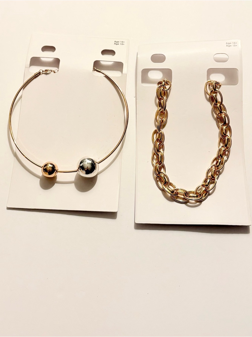GAP Two-Tone Ball Collar Necklace with Gold Chunky Chain